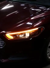 Spec-D Matte Black Housing Clear Lens Switchback Sequential Turn Signal Projector Headlights Ford Fusion 2013-2016                                     - 2LHP-FUS13JM-SQ-TM - Image 13