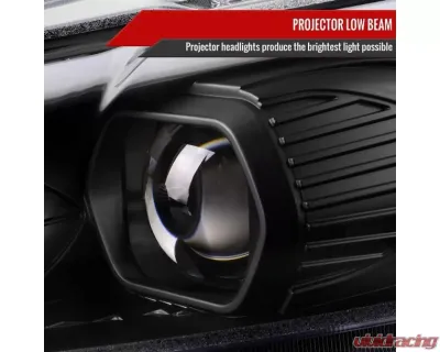Spec-D Matte Black Housing Clear Lens Switchback Sequential Turn Signal Projector Headlights Ford Fusion 2013-2016 - 2LHP-FUS13JM-SQ-TM
