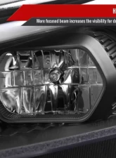 Spec-D Matte Black Housing Clear Lens Switchback Sequential Turn Signal Projector Headlights Ford Fusion 2013-2016                                     - 2LHP-FUS13JM-SQ-TM - Image 5