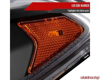 Spec-D Matte Black Housing Clear Lens Switchback Sequential Turn Signal Projector Headlights Ford Fusion 2013-2016 - 2LHP-FUS13JM-SQ-TM