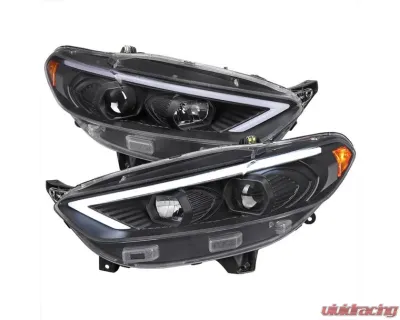 Spec-D Matte Black Housing Clear Lens Switchback Sequential Turn Signal Projector Headlights Ford Fusion 2013-2016 - 2LHP-FUS13JM-SQ-TM