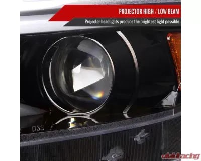 Spec-D Jet Black Housing Clear Lens HID-Type LED Sequential Turn Signal Projector Headlights Ford Mustang 2015-2017 - 2LHP-MST15BK-SQ-TM
