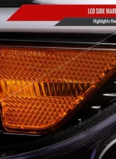 Spec-D Jet Black Housing Clear Lens HID-Type LED Sequential Turn Signal Projector Headlights Ford Mustang 2015-2017                                     - 2LHP-MST15BK-SQ-TM - Image 7
