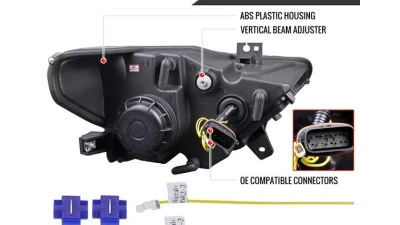 Spec-D LED Sequential Turn Signal Projector Headlights (Jet Black Housing/Clear Lens) Ford Mustang 2015-2020                                     - 2LHP-MST15BK-SQ-TM - Image 8