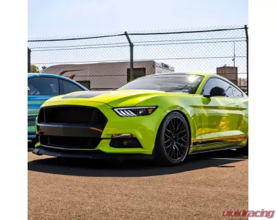 Spec-D Jet Black Housing Clear Lens HID-Type LED Sequential Turn Signal Projector Headlights Ford Mustang 2015-2017 - 2LHP-MST15BK-SQ-TM