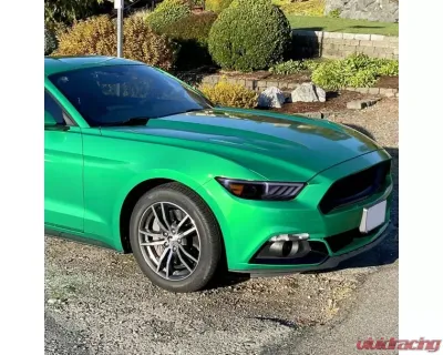 Spec-D Glossy Black Housing Smoke Lens HID-Type LED Sequential Turn Signal Projector Headlights Ford Mustang 2015-2017 - 2LHP-MST15G-SQ-TM