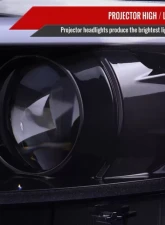 Spec-D Glossy Black Housing Smoke Lens HID-Type LED Sequential Turn Signal Projector Headlights Ford Mustang 2015-2017                                     - 2LHP-MST15G-SQ-TM - Image 4