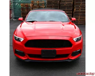 Spec-D Matte Black Housing Clear Lens HID-Type LED Sequential Turn Signal Projector Headlights Ford Mustang 2015-2017 - 2LHP-MST15JM-SQ-TM