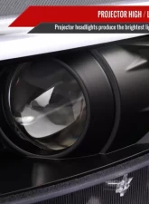 Spec-D Matte Black Housing Clear Lens HID-Type LED Sequential Turn Signal Projector Headlights Ford Mustang 2015-2017                                     - 2LHP-MST15JM-SQ-TM - Image 4