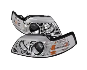 Spec-D Halo Projector Headlights Chrome Ford Mustang 1999-2004
