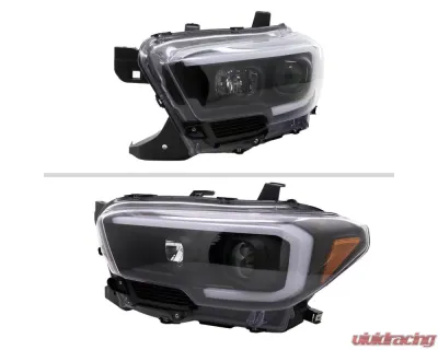 Spec-D Switchback LED C-Bar Projector Headlights (Matte Black Housing/Clear Lens) Toyota Tacoma 2016-2023 - 2LHP-TAC16JM-TM