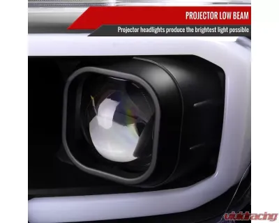 Spec-D Switchback LED C-Bar Projector Headlights (Matte Black Housing/Clear Lens) Toyota Tacoma 2016-2023 - 2LHP-TAC16JM-TM