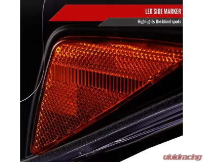 Spec-D Switchback LED C-Bar Projector Headlights (Matte Black Housing/Clear Lens) Toyota Tacoma 2016-2023 - 2LHP-TAC16JM-TM