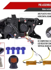 Spec-D Switchback LED C-Bar Projector Headlights (Matte Black Housing/Clear Lens) Toyota Tacoma 2016-2023                                     - 2LHP-TAC16JM-TM - Image 7