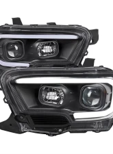 Spec-D Switchback LED C-Bar Projector Headlights (Matte Black Housing/Clear Lens) Toyota Tacoma 2016-2023                                     - 2LHP-TAC16JM-TM - Image 10