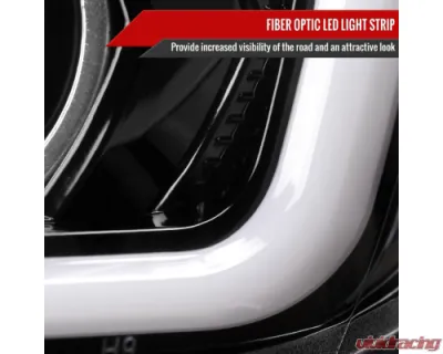 Spec-D Sti Projector Headlights Drl Led Bar Glossy Black Housing Clear Lens Switchback And Sequential Turn Signal Subaru WRX 2015-2021 - 2LHP-WRX15BK-SQ-TM