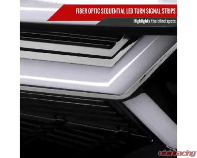 Spec-D Sti Projector Headlights Drl Led Bar Glossy Black Housing Clear Lens Switchback And Sequential Turn Signal Subaru WRX 2015-2021 - 2LHP-WRX15BK-SQ-TM