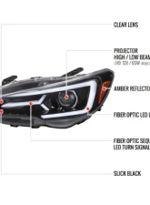 Spec-D Sti Projector Headlights Drl Led Bar Glossy Black Housing Clear Lens Switchback And Sequential Turn Signal Subaru WRX 2015-2021                                     - 2LHP-WRX15BK-SQ-TM - Image 8