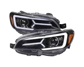 Spec-D Sti Projector Headlights Drl Led Bar Glossy Black Housing Clear Lens Switchback And Sequential Turn Signal Subaru WRX 2015-2021
