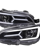 Spec-D Sti Projector Headlights Drl Led Bar Glossy Black Housing Clear Lens Switchback And Sequential Turn Signal Subaru WRX 2015-2021                                     - 2LHP-WRX15BK-SQ-TM - Image 11