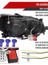 Spec-D Sti Projector Headlights Drl Led Bar Glossy Black Housing Smoked Lens Switchback And Sequential Turn Signal Subaru WRX 2015-2021                                     - 2LHP-WRX15G-SQ-TM - Image 7