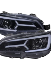 Spec-D Sti Projector Headlights Drl Led Bar Glossy Black Housing Smoked Lens Switchback And Sequential Turn Signal Subaru WRX 2015-2021                                     - 2LHP-WRX15G-SQ-TM - Image 11