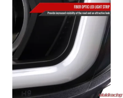 Spec-D Sti Projector Headlights Drl Led Bar Matte Black Housing Clear Lens Switchback And Sequential Turn Signal Subaru WRX 2015-2021 - 2LHP-WRX15JM-SQ-TM