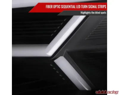 Spec-D Sti Projector Headlights Drl Led Bar Matte Black Housing Clear Lens Switchback And Sequential Turn Signal Subaru WRX 2015-2021 - 2LHP-WRX15JM-SQ-TM