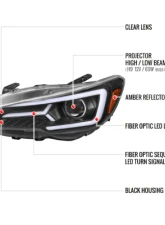 Spec-D Sti Projector Headlights Drl Led Bar Matte Black Housing Clear Lens Switchback And Sequential Turn Signal Subaru WRX 2015-2021                                     - 2LHP-WRX15JM-SQ-TM - Image 8