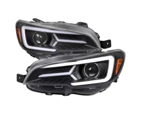 Spec-D Sti Projector Headlights Drl Led Bar Matte Black Housing Clear Lens Switchback And Sequential Turn Signal Subaru WRX 2015-2021