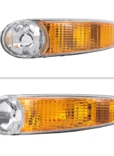 Spec-D Factory Style Turn Signal Bumper Lights (Chrome Housing/Clear Lens)  GMC Sierra | Yukon 1999-2007                                     - 2LB-DEN00-RO - Image 2