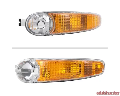 Spec-D Factory Style Turn Signal Bumper Lights (Chrome Housing/Clear Lens)  GMC Sierra | Yukon 1999-2007 - 2LB-DEN00-RO