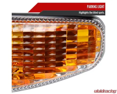 Spec-D Factory Style Turn Signal Bumper Lights (Chrome Housing/Clear Lens)  GMC Sierra | Yukon 1999-2007 - 2LB-DEN00-RO