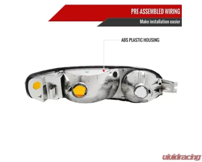 Spec-D Factory Style Turn Signal Bumper Lights (Chrome Housing/Clear Lens)  GMC Sierra | Yukon 1999-2007 - 2LB-DEN00-RO