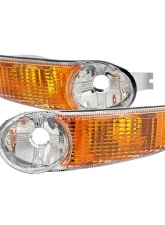 Spec-D Factory Style Turn Signal Bumper Lights (Chrome Housing/Clear Lens)  GMC Sierra | Yukon 1999-2007                                     - 2LB-DEN00-RO - Image 10