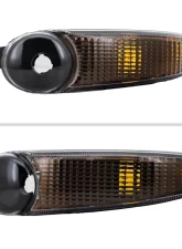 Spec-D Factory Style Turn Signal Bumper Lights Matte Black Housing/Clear Lens GMC Sierra | Sierra Classic | Yukon XL Denali 1999-2007                                     - 2LB-DEN00JM-RO - Image 2