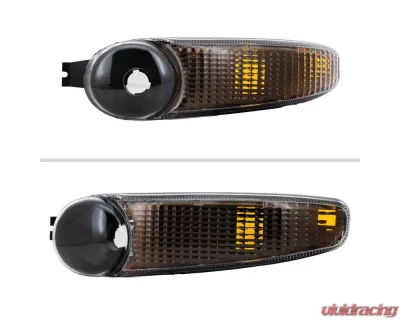 Spec-D Factory Style Turn Signal Bumper Lights Matte Black Housing/Clear Lens GMC Sierra | Sierra Classic | Yukon XL Denali 1999-2007 - 2LB-DEN00JM-RO