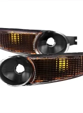 Spec-D Factory Style Turn Signal Bumper Lights Matte Black Housing/Clear Lens GMC Sierra | Sierra Classic | Yukon XL Denali 1999-2007                                     - 2LB-DEN00JM-RO - Image 10