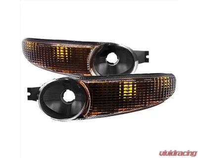 Spec-D Factory Style Turn Signal Bumper Lights Matte Black Housing/Clear Lens GMC Sierra | Sierra Classic | Yukon XL Denali 1999-2007 - 2LB-DEN00JM-RO