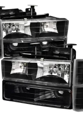 Spec-D Factory Style Headlights w/ Bumper & Corner Lights (Matte Black Housing/Clear Lens) Chevrolet 1994-1998                                     - 2LBCLH-C1094JM-TM - Image 8