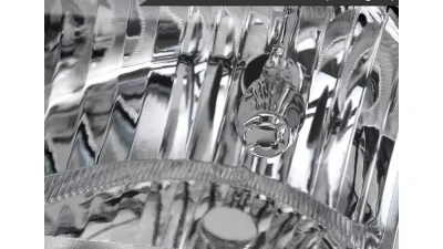 Spec-D LED Bar Factory Style Headlights (Chrome Housing/Clear lens) Chevrolet Silverado | Avalanche 2002-2007                                     - 2LBLH-SIV03-G3-GO - Image 3