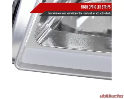 Spec-D LED Bar Factory Style Headlights (Chrome Housing/Clear lens) Chevrolet Silverado | Avalanche 2002-2007 - 2LBLH-SIV03-G3-GO