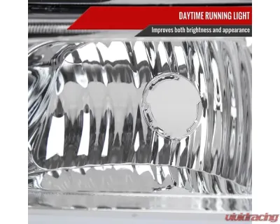 Spec-D LED Bar Factory Style Headlights (Chrome Housing/Clear lens) Chevrolet Silverado | Avalanche 2002-2007 - 2LBLH-SIV03-G3-GO
