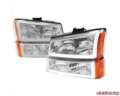 Spec-D LED Bar Factory Style Headlights (Chrome Housing/Clear lens) Chevrolet Silverado | Avalanche 2002-2007 - 2LBLH-SIV03-G3-GO