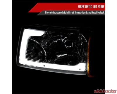 Spec-D LED Bar Factory Style Headlights w/ Amber Corner Lamp (Chrome Housing/Clear Lens)  Ford Ranger 2001-2011 - 2LCLH-RAN01-G3-GO