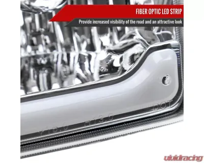 Spec-D LED Bar Factory Style Headlights w/ Amber Corner Lamp (Chrome Housing/Clear Lens)  Ford Ranger 2001-2011 - 2LCLH-RAN01-G3-GO