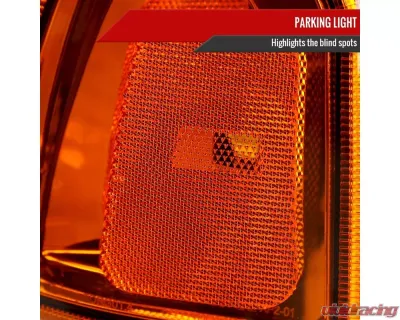 Spec-D LED Bar Factory Style Headlights w/ Amber Corner Lamp (Chrome Housing/Clear Lens)  Ford Ranger 2001-2011 - 2LCLH-RAN01-G3-GO