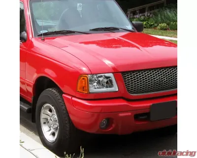 Spec-D LED Bar Factory Style Headlights w/ Amber Corner Lamp (Chrome Housing/Clear Lens)  Ford Ranger 2001-2011 - 2LCLH-RAN01-G3-GO