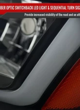 Spec-D Switchback Sequential LED Bar Factory Style Headlights (Matte Black Housing/Smoked Lens) Dodge Charger 2006-2010                                     - 2LH-CHG05SM-G3-RS - Image 5