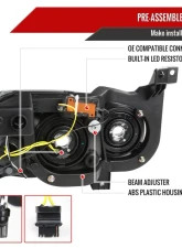 Spec-D Switchback Sequential LED Bar Factory Style Headlights (Matte Black Housing/Smoked Lens) Dodge Charger 2006-2010                                     - 2LH-CHG05SM-G3-RS - Image 7